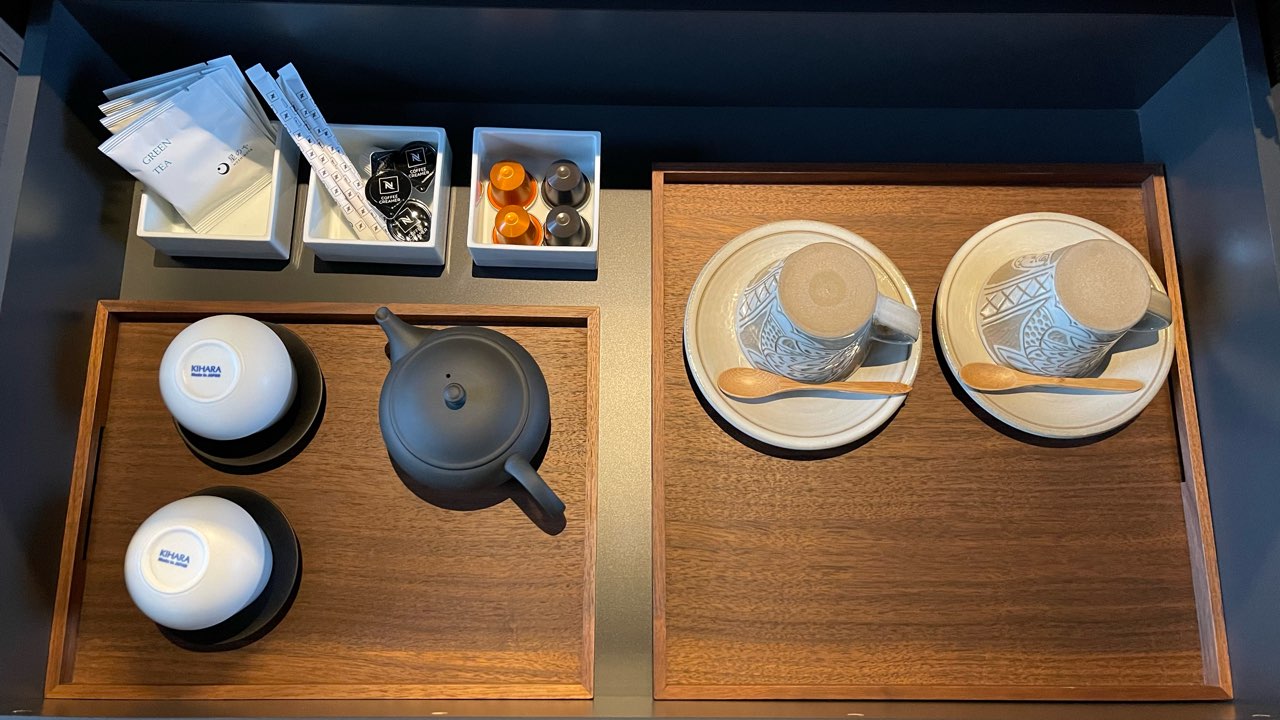 星のや沖縄の茶器、コップ、コーヒーカップ